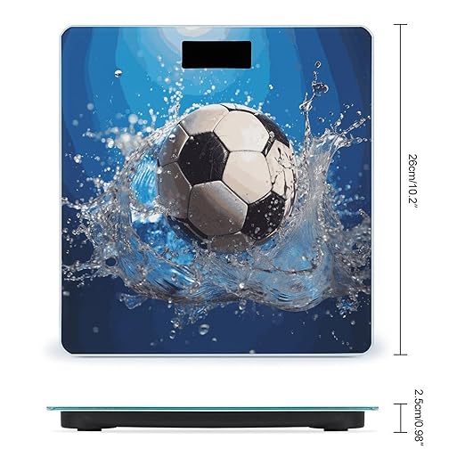 Soccer Ball Water Scale with LCD Easy-to-Read Anti-Slip Weight Digital Bathroom Scale Precision Weighing Scales Sturdy Tempered Glass Body Weight Scales for Daily Use