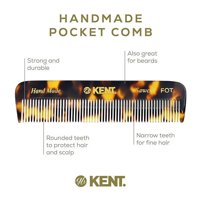 Kent Combs 20T 81T FOT for Men Beard Comb Set Folding Comb for Travel and Home Care Mustache and Mini Combs for Men Handmade Mens Beard Grooming Set