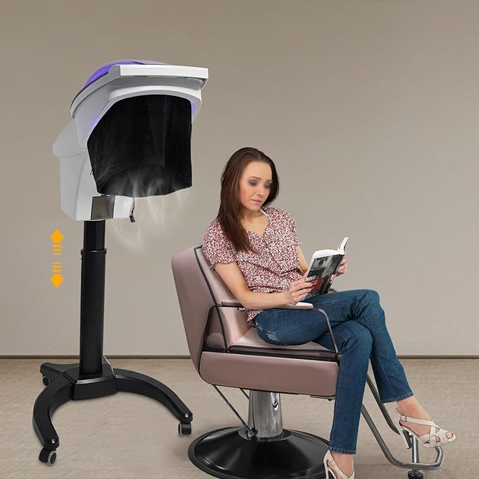750W 5Heads Infrared Heat LampHairdressing HeaterMultifunctional Salon Hair DryerHair Color ProcessorHair Treatment MachineSalon Heat Lamp Headed Lamp (White)