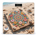 Digital Bathroom Scale for Body Weight Scale with Bright LCD Display High Accuracy Step-On Technology Auto On/Off Boho Floral Mandala Digital Scales 400 Lbs /180kg