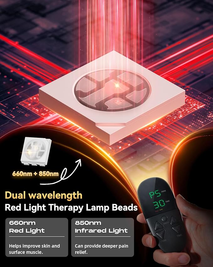 2025 Upgraded Red Light Therapy Mat Full Body 30.9x11.24 Large Size Dual Wavelength Red Light Therapy Pad 3 Modes 5 Intensity Levels EVA Breathable Material Smart Timer