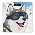 Husky on Snow Weight Scale Cute Bathroom Scale for Body Highly Accurate Digital Weighing Machine for People Compact LCD Display Scales with Sturdy Toughened Glass Scales