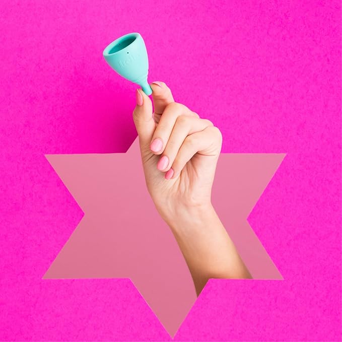 Hello Period Average Cervix Menstrual Cup | Award Winning Reusable Period Cup Soft Flexible Alternative to Pads &amp Tampons Sustainable Feminine Hygiene Leak Proof | Holds 21ml 41mm D 59mm L (Medi