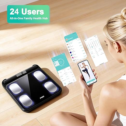Smart Scale for Body Weight29 Body Composition Scales w BMIBody FatMuscle Mass MonitorsDigital Bathroom Scales with LED Handle DisplayBody Pod Scale Syncs with App for 24 Users 180KG/400Lb