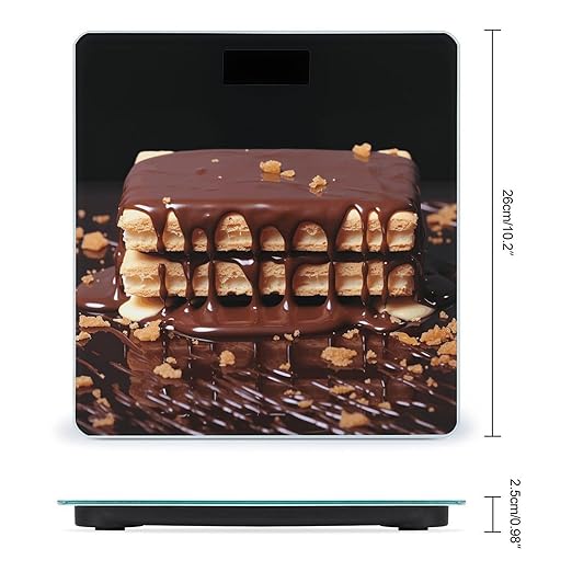 Wafers Dripping with Chocolate Smart Scale for Body Weight Accurate Bathroom Scale with LED Display Digital Weight Scales Weighing Machine High Precision Scales for Bath Home