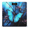 Blue Butterfly and Bamboo Bathroom Scale for Body Weight Bathroom Weighing Scale with Backlit LCD Display Highly Accurate Measures Weight Up to 180kg