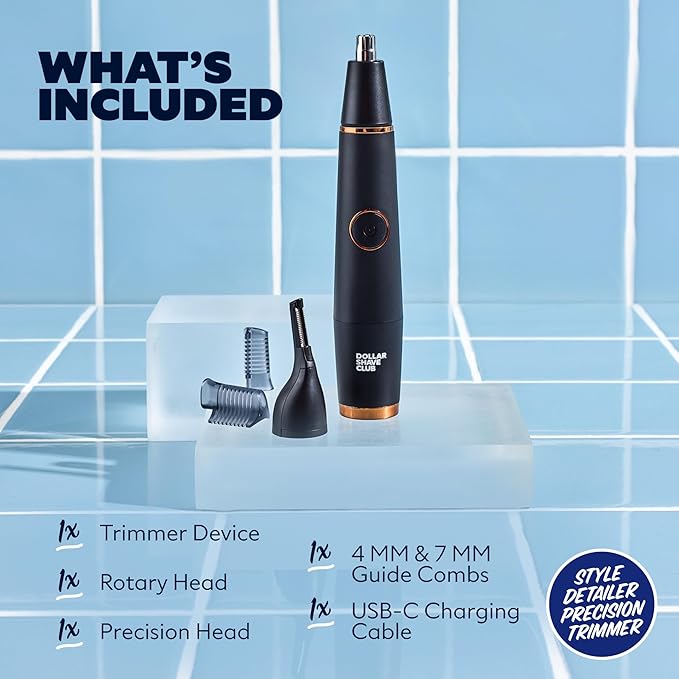 Dollar Shave Club | Style Detailer Precision Trimmer | Trimmer for Nose Ears Brows and Sideburns