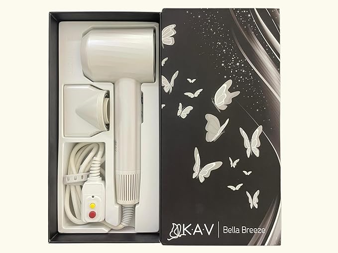 KAV Professional Ionic Hair Dryer – Lightweight Blow Dryer with Fast Drying Frizz Control &amp Cool Shot – Salon Hair Dryer for Women &amp Men Travel-Friendly Styling Tool with Concentrator