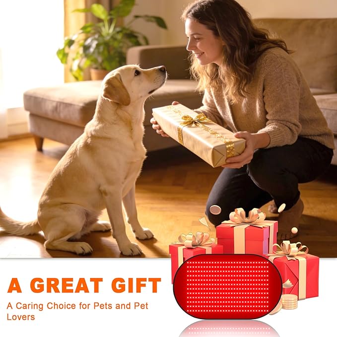 Red Light Therapy Mat for Dogs 23.6 x 39.4 Inches Pet Light Therapy Mat 360 LED Beads 660nm &amp 880nm Light Timer and Controller for Dog Back Waist Legs