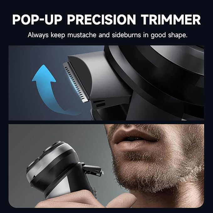 BlackSton Electric Razor for Men Rotating Head Cordless Shaver Reable Portable Razor Wet and Dry Use Waterproof