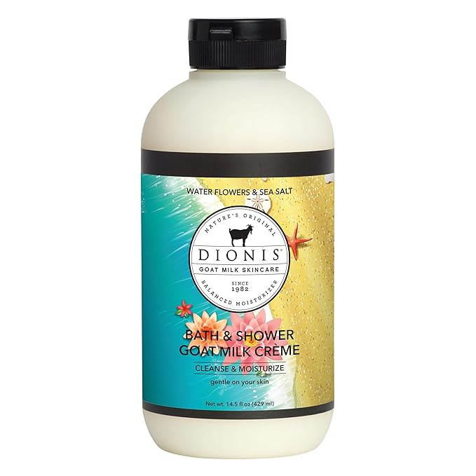 Dionis Goat Milk Bath Soap &amp Liquid Shower Crème Water Flowers &amp Sea Salt 14.5oz (Pack of 1)