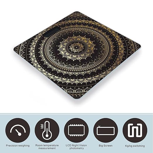 Mandala Scale for Body Weight Digital Bathroom Scale Precision Smart Weighing Scales with Clear LED Display Accurate High Precision Scales Weighing Machine