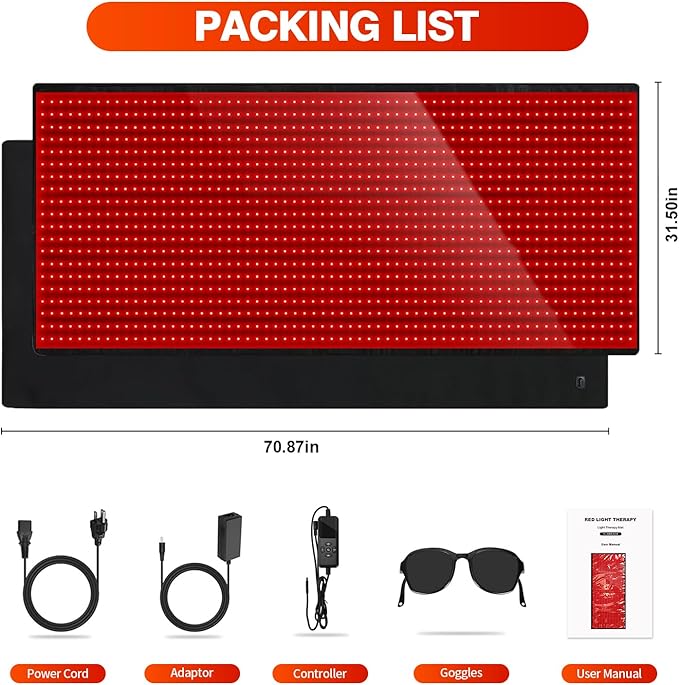 Red Light Therapy Mat for Body Red Light Therapy Blanket for Full Body 1280 LEDs 660nm Red &amp 850nm Near Infrared Light Therapy Pad for Pain Relief &amp Better Sleep