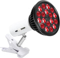 Red Light Therapy Bulb with Adjustable Socket Clamp 18 LEDs red Therapy Light with Lamp Holder for Body and Face with 660nm Red and 850nm Infrared Light Therapy Device for Skin Care Pain Relief