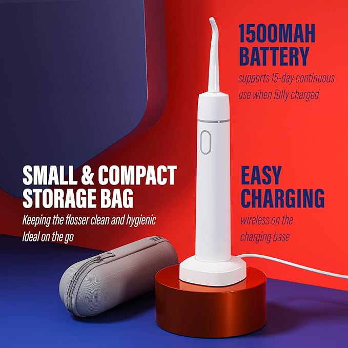 Portable Water Flosser for Teeth Professional Cordless Dental Oral Irrigator Tankless and Rechargeable IPX7 Waterproof Dental Water Flosser for Home and Travel Braces &amp Bridges Care