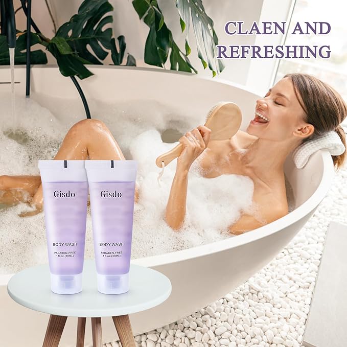 Travel Size Body Wash Bulk (1 fl oz 200 Pack) Refreshing Hotel Body Wash Mini and Small Size Guest Hotel Toiletries in Bulk