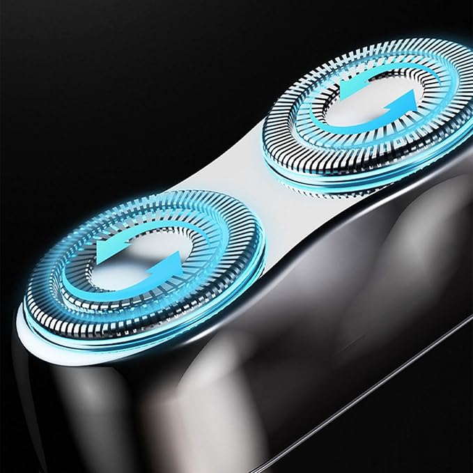 Portable Electric Shaver Beard Trimmer Shaver Double Head Men Hair Trimmer Shaver Double Head Shaver Water Washable Type C Rechargeable Shaver(C)