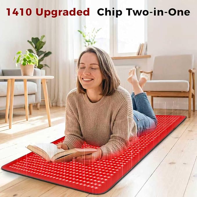 Full Body Red Light Therapy Mat 2in1 LEDs (660nm&amp 850nm) Red Light Therapy Blanket 76.8” x 33.4” Premium Material Adjustable Timer &amp Intensity