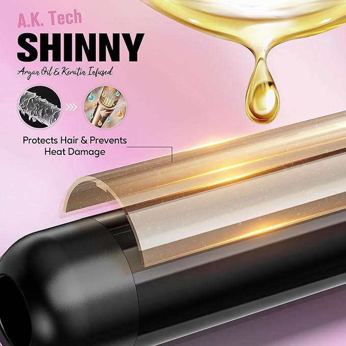 Farery 2 inch Curling Iron For Long Hair Lightweight Large Barrel Curling Iron 2 Inch Ceramic Curling Wand Infused Argan Oil &amp Keratin for Bouncy Big Curls 9 Temps Digital Display &amp Lock Ke