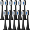 12pcs Replacement Brush Heads Compatible for T301 T302 T501 /501CSonic Electric Toothbrush Head Soft Bristle Nozzles(T301-302-BK-12Pcs)