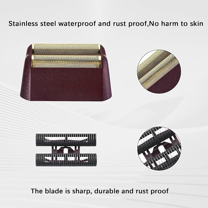 Replacement Heads for Men 5 Star Series Finale Razor Replacement Foil and Bar Assembly Compatible with wahl Foil 7031-1007043-100 Shave Replacement Head 4 Packs (Red)