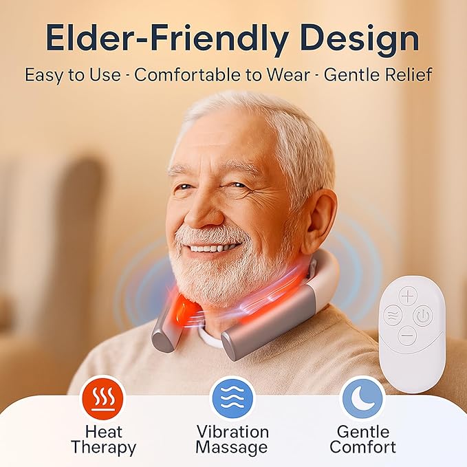 Premium Neck Massager with Heat – Luxury Relaxation Device for Stress Relief at Home Office &amp Travel
