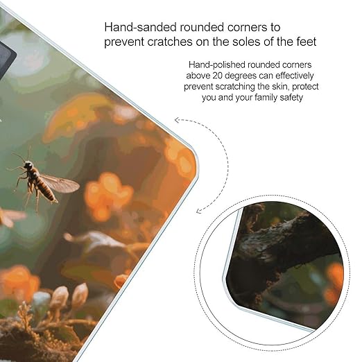Royal Flycatcher Weight Scale Cute Bathroom Scale for Body Highly Accurate Digital Weighing Machine for People Compact LCD Display Scales with Sturdy Toughened Glass Scales