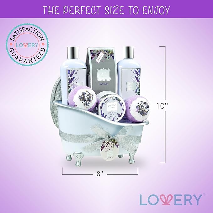Gift Baskets for Women Bath Gift Set for Women Bath and Body Spa Set Lavender and Jasmine with Large Bath Bombs Salts Shower Gel Body Butter Lotion Bath Oil Bubble Bath Loofah &amp More