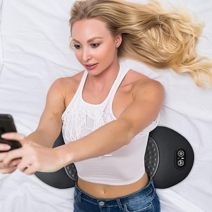Smooth Spine Triple Fusion Back Massager 2025 Upgraded 3 in 1 Neck Shoulder Backs Massagers with Traction Vibration &amp Heat My Soothe Lab (B)