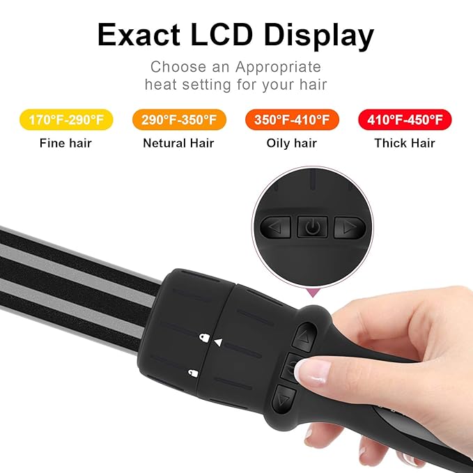 7 in 1 Curling Wand Set Bundle with Air-Sonic Hair Dryer High Speed 110000 RPM Brushless Motor Negative Ions