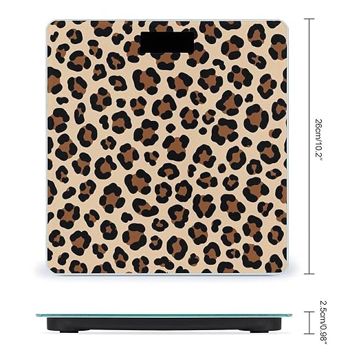 Women's Smart Scale for Body Weight Digital Bathroom Weighing Scale Automatic Switch Energy Saving Scale Compatible with Leopard Prints Printed