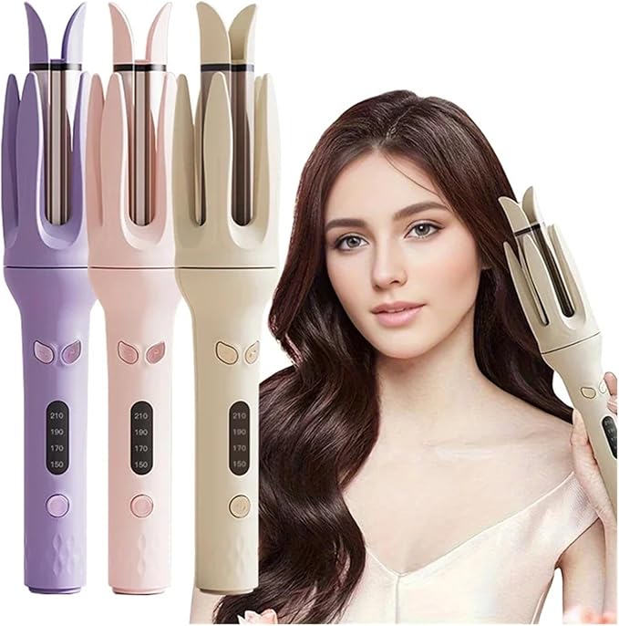 Automatic Negative Ions Hair Curler - 28mm Electric Ceramic Rotating Curling Iron for Beautiful Waves(EAU)