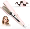 Waver Hair ToolMini Waver Curling IronCurling Iron Hair Crimper WaverIonic Deep Waver Curling Wand with Ceramic 2 Barrel for WomenDouble Voltage Easy to Use Pink 1.25 Inch