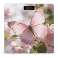 Butterfly-Pink Weight ScaleClear LED Display Bathroom Digital Weighing ScaleTempered Glass Digital Bathroom Scale for Body Weight Capacity Up to 400 Lbs