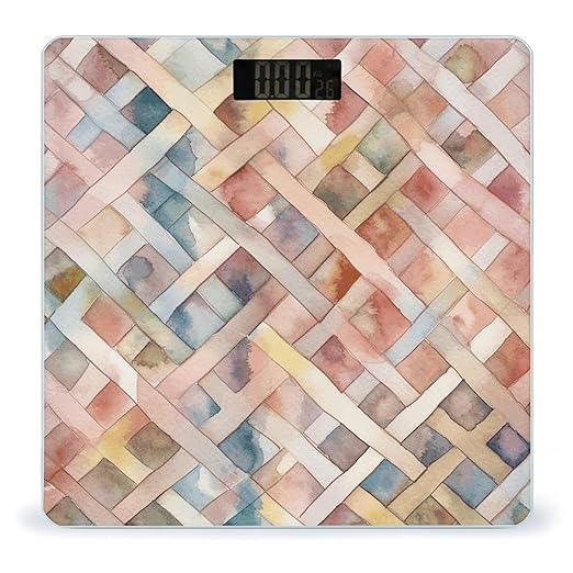 Multicolor Art Style Scale for Body Weight Anti-Slip Tempered Glass Digital Bathroom Scales Clear LCD Display Weighing Scale Safe Rounded Corners Smart Scales