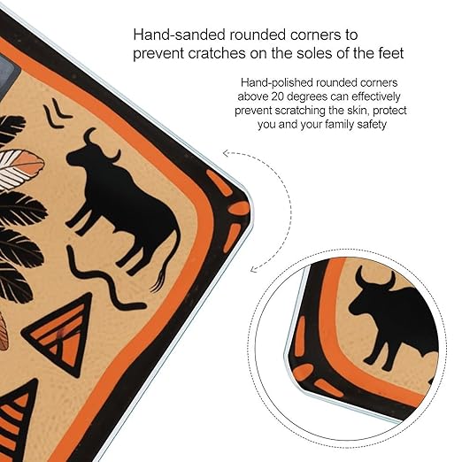 African Art Scale for Body Weight Sturdy Tempered Glass Weighing Scales with LCD Display Accurate Digital Bathroom Scale Convenient Body Fat Smart Scales Easy Read