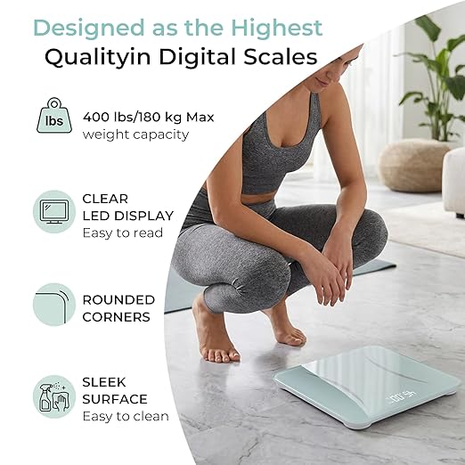 Bathroom Scales Digital Weight Topnotch Quality 450lb Weight Scale Most Accurate to 0.05lb Automatic Weighing Scale for Body Weight Baby Pet Larger LED