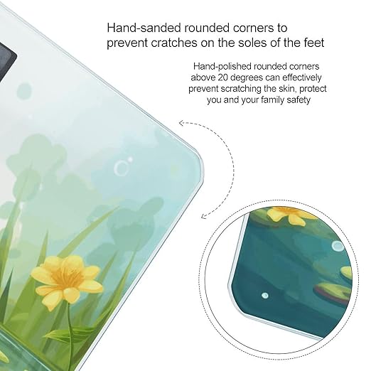 Frog in A Pond Scale for Body Weight High Precision Digital Weight Scales with LCD Display Anti-Slip Sturdy Slim Tempered Glass Bathroom Scale for Home Use