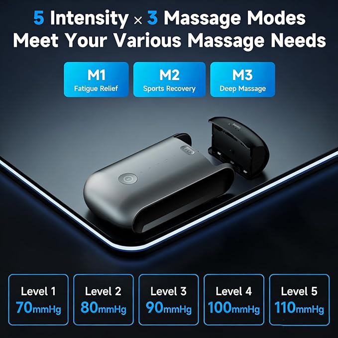 beoka Leg Massager for Circulation and Pain Relief Leg Recovery System for Fast Recovery Cordless Air Compression Boots with 3 Modes 5 Intensities for Athletes Runners and Travelers-L