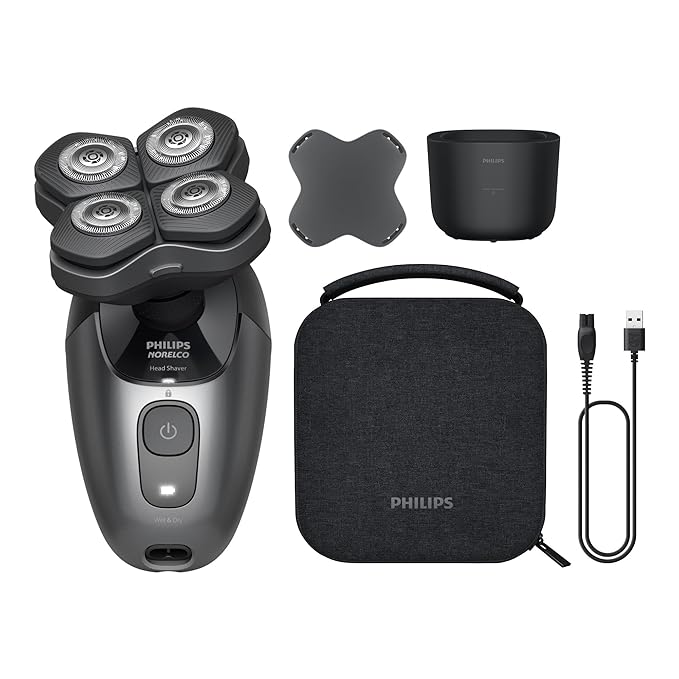 Philips Norelco Head Shaver Pro 7000 Series - Electric Shaver for Men and Women 360° Flexing Head &amp ComfortCut Blades for Clean Shave Gentle on Skin Model HS7980/40