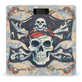 Pirate Flag Skull Scale for Body Weight Highly Accurate Digital Bathroom Body Scale Digital Bathroom Scales for People Anti-Slip Large LCD Display Smart Scales