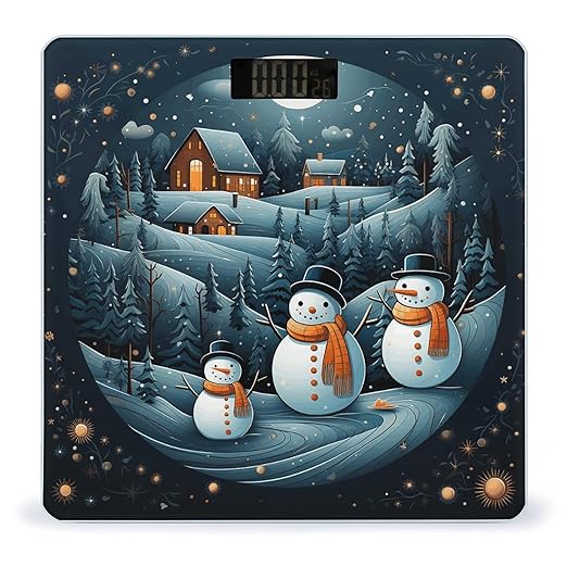 Christmas Santa Penguin Digital Bathroom Scale for Body Weight Weighing Scale with Backlit LCD Display High Precision Measurements &amp Measures Weight Up to 180kg