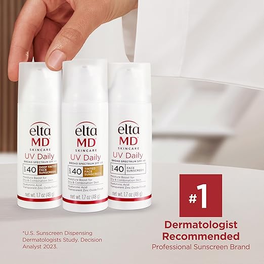 EltaMD UV Daily Face Sunscreen with Transparent Zinc Oxide and Hyaluronic Acid Moisturizes and Protects Great for Dry Combination and Normal Skin