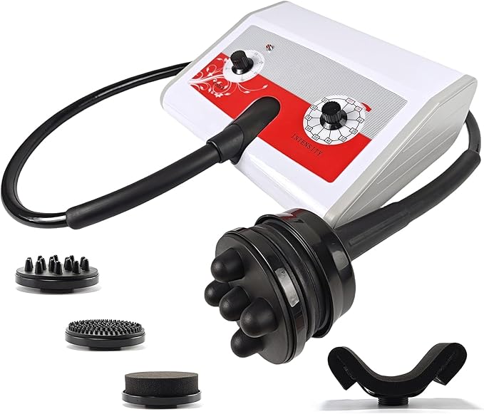 Cellulite Massager Electric Vibrating Professional – with 5 Interchangeable Heads Deep Tissue Relief Muscle Relaxation Durable Design for Salon &amp Home Use