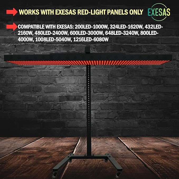 Horizontal Rolling Stand for EXESAS Red-Light Therapy Panels Horizontal Installation for EXESAS Red Light Devices (Stand Only Panel Sold Separately) (Standard)