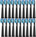 Compatible for Electric Toothbrush Heads Compatible with D7/D8/FW507/FW508/FW551/917/959/SG-E9 Moderately Soft Bristles Brush(20pcs Black)