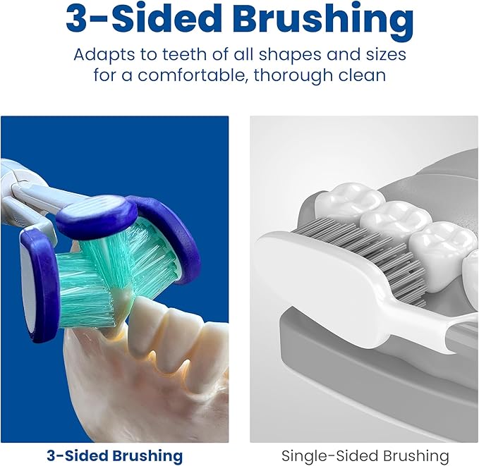 Compatible with Philips Sonicare® ONLY- Three Headed Replacement Toothbrush Heads - Fits ONLY Sonicare Models: DiamondClean Flexcare+ HealthyWhite+ 2 Series Plaque Control (Soft Bristles - 3 Pack)