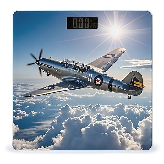 Retro Airplane Smart Scale for Body Weight Accurate Bathroom Scale with LED Display Digital Weight Scales Weighing Machine High Precision Scales for Bath Home