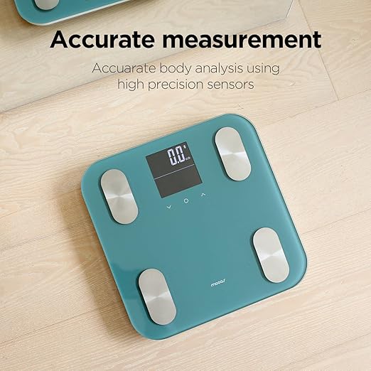 mooas Smart Scale for Body Weight Fat Bluetooth Scale Digital Bathroom Scale with BMI Body Fat Muscle Mass Composition LCD Accurate Wi-Fi Bluetooth Scale for Home Smartphone App 396 lbs (Ivory)