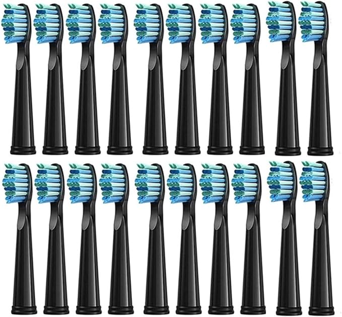 20 Pcs Replaceable Brush HeadsCompatible for Seago Electric Toothbrush FW/SG 507/508/515/551/917/959(20 Black)